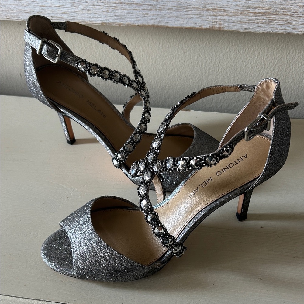 ANTONIO MELANI Glittering Silver Heels